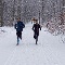 Fabian Müller & Laura Wilhelm beim sonntaglichen Lauftraining in 2er Gruppen am Hanweiler Sattel