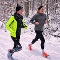 Bianca Böhnke & Valerie Lempp beim sonntaglichen Lauftraining in 2er Gruppen am Hanweiler Sattel